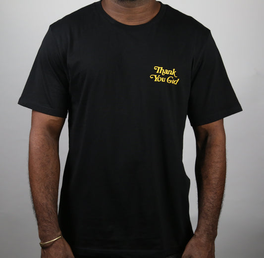 Thank You God T-Shirt- Black w/Yellow