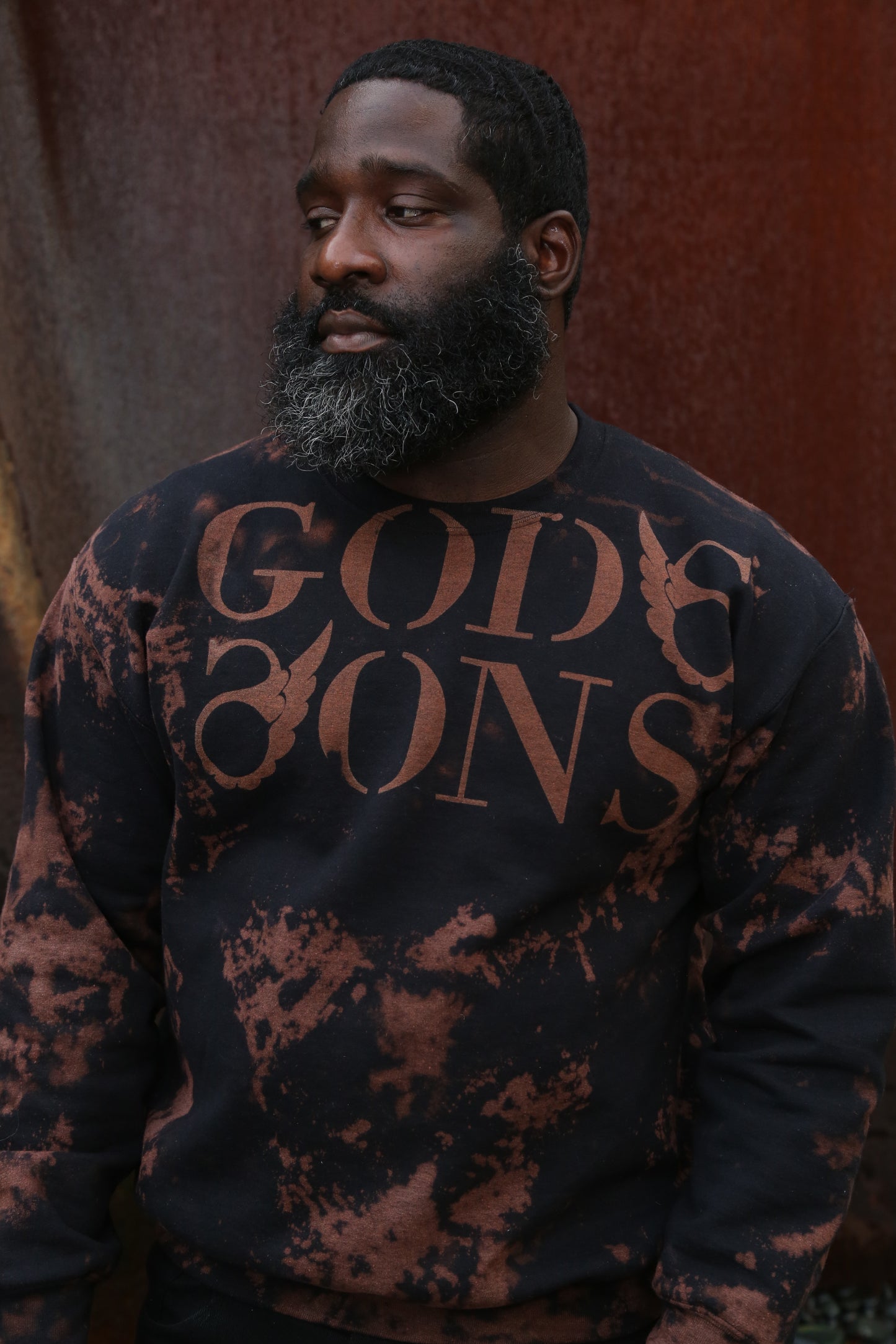 Godssons Distressed Sweatshirt -Black