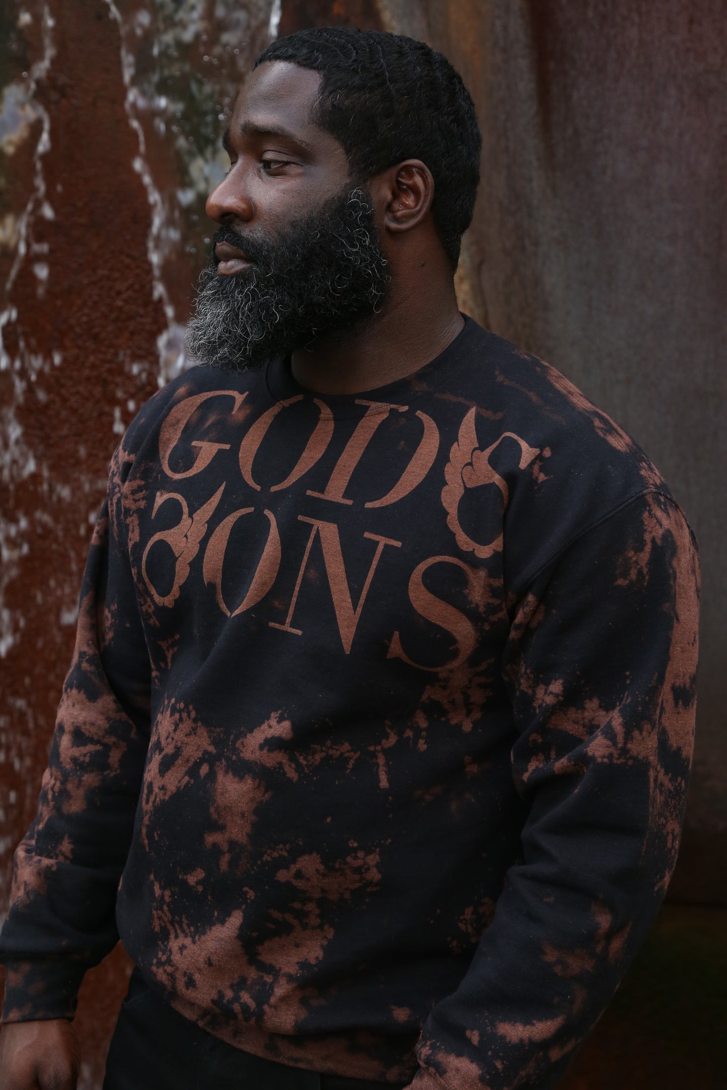 Godssons Distressed Sweatshirt -Black