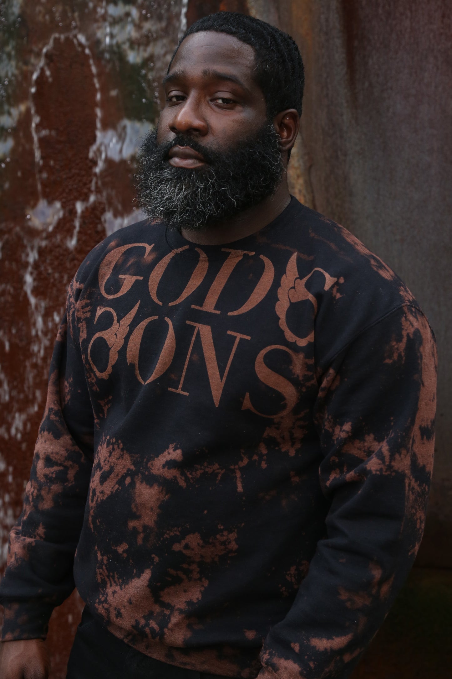 Godssons Distressed Sweatshirt -Black