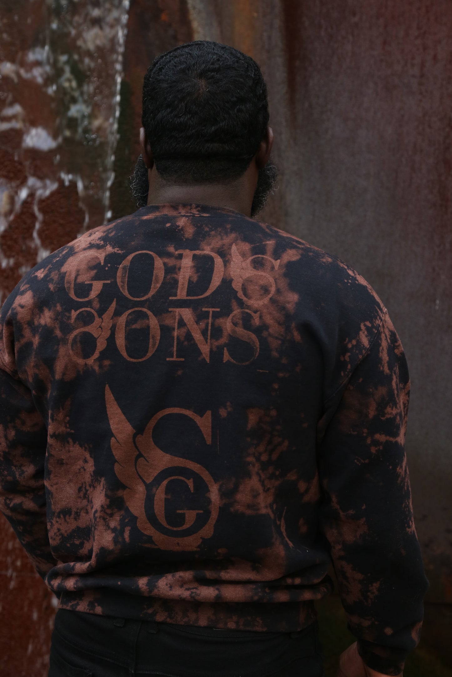 Godssons Distressed Sweatshirt -Black