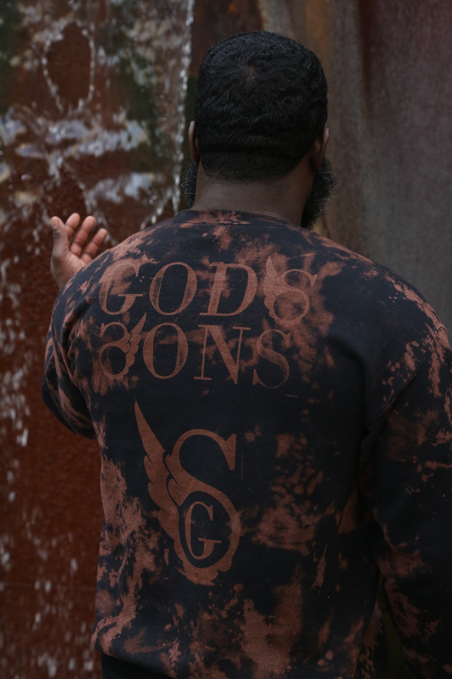 Godssons Distressed Sweatshirt -Black