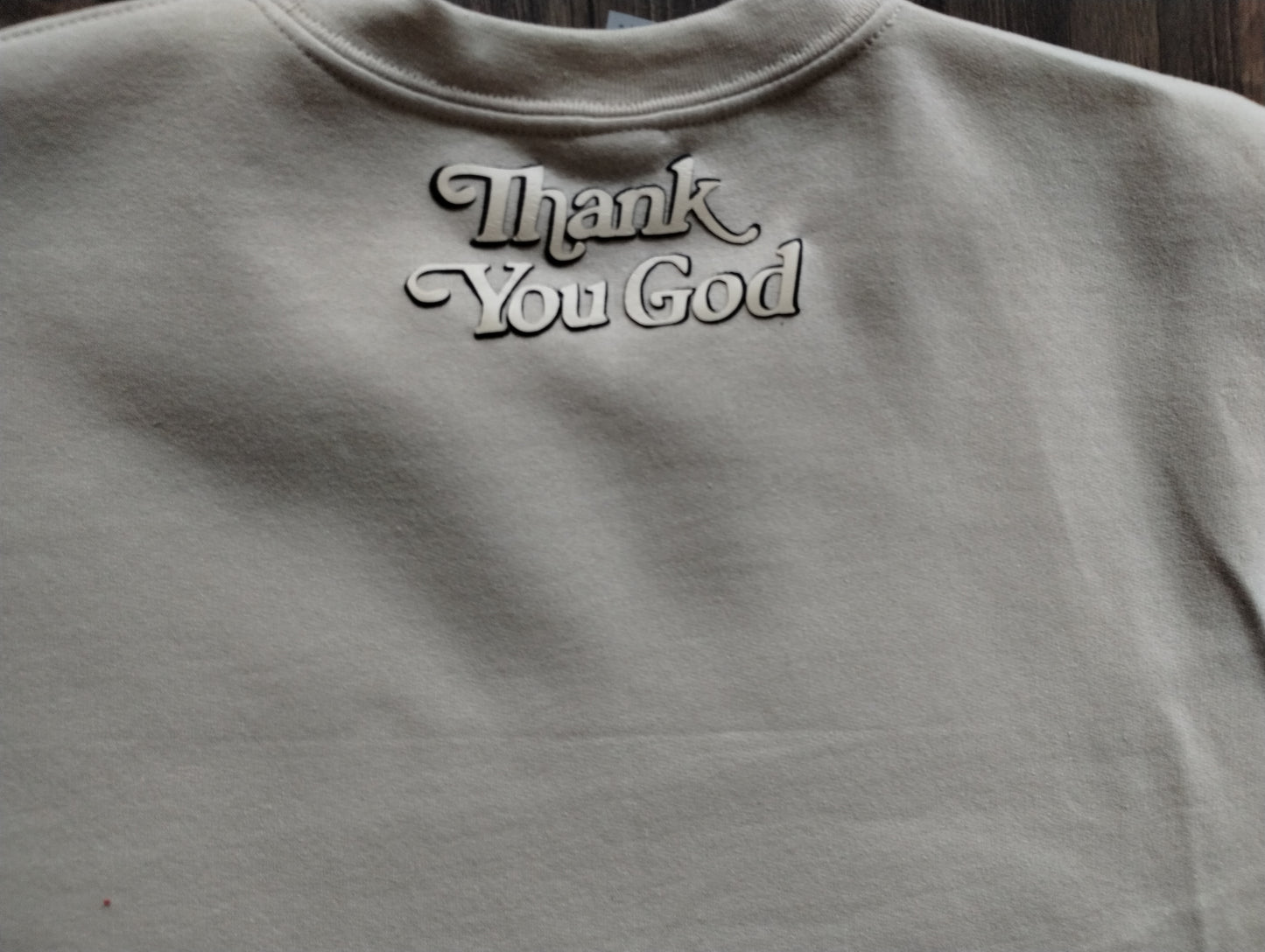 Thank You God Crop Sweatshirt-Cream