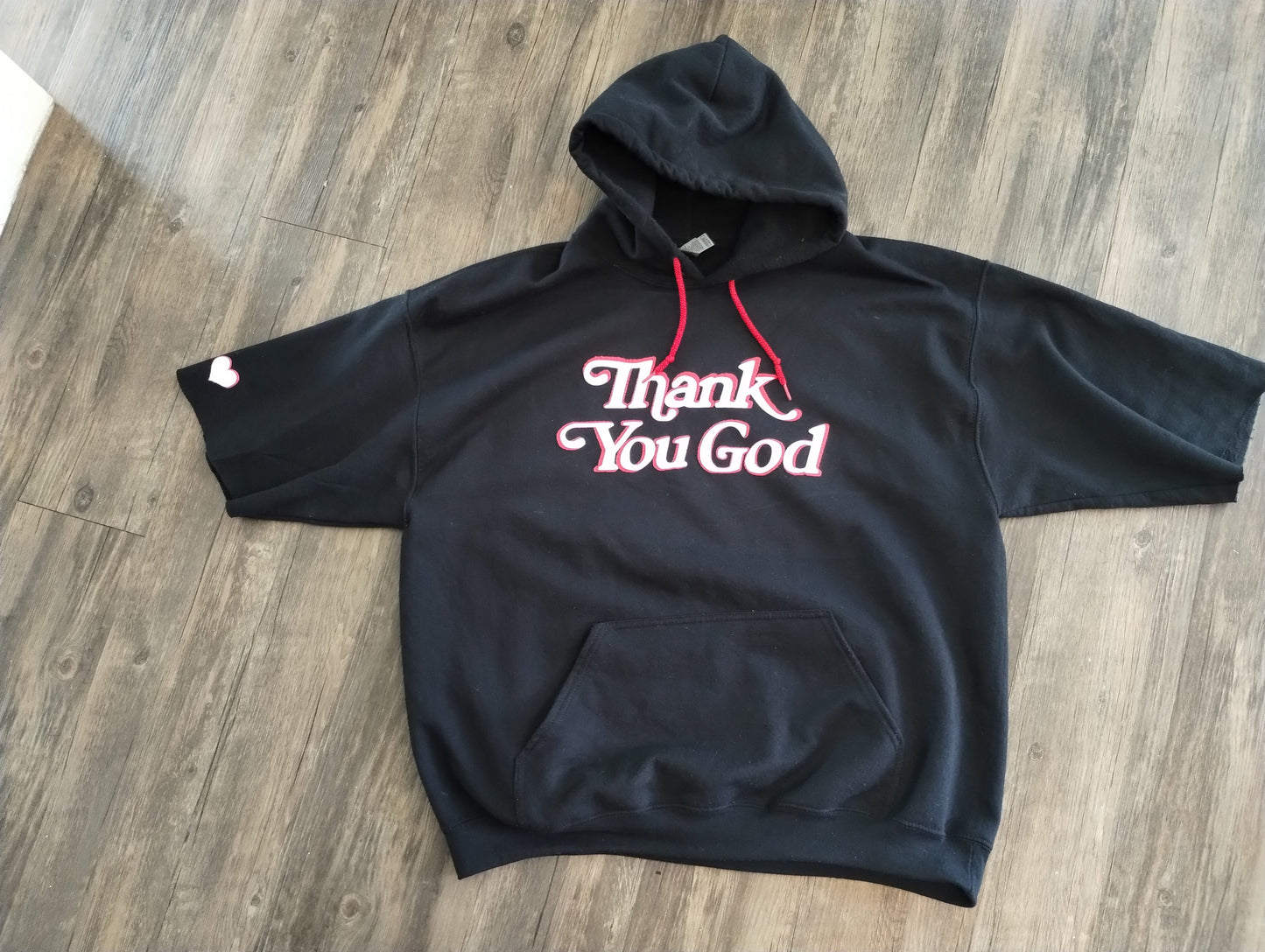 Thank You God Crop Hoodie- BLACK