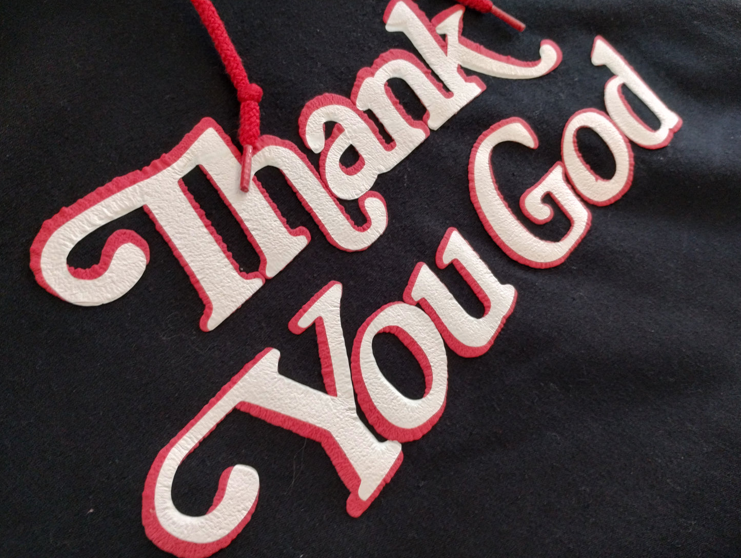 Thank You God Crop Hoodie- BLACK