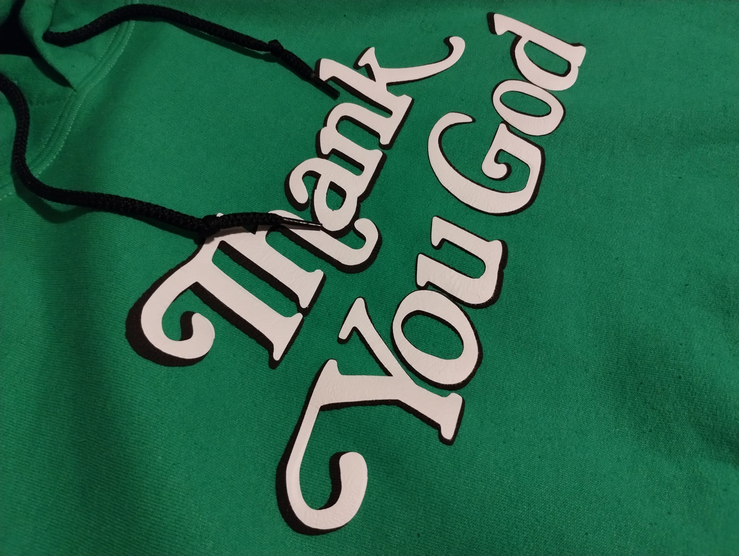 Thank You God Crop Hoodie-Green