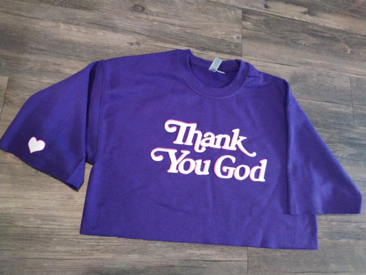 Thank You God Crop Female Sweatshirt