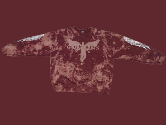 Limitless  Distress Sweatshirt- Maroon